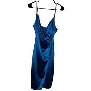 Elegant Blue City Vibe Dress w/Rhinestone Straps‎ size is Large